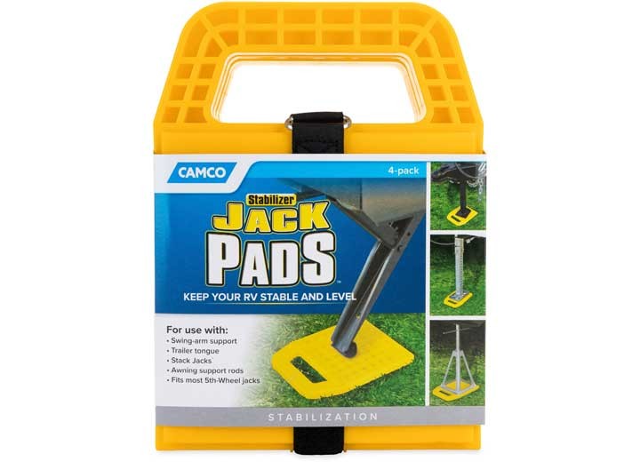 Camco 44595 RV Stabilizer Jack Pad (4-Pack) – Small, 6.5” x 9”