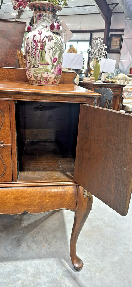 Antique Queen Anne Style Walnut Buffet