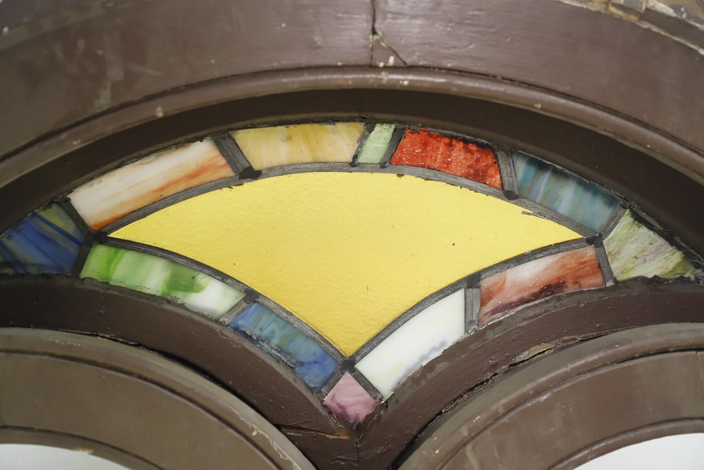 Gothic Arched Stained Glass 56 in. Window Transom