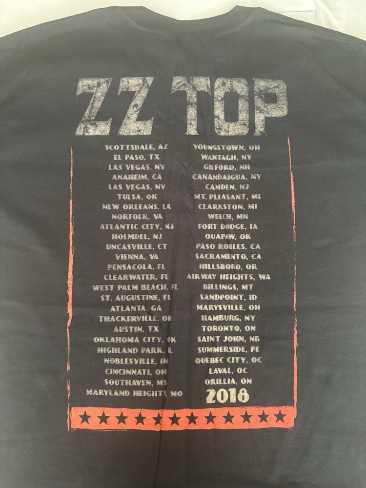 ZZ Top 2018 Tour Shirt Large