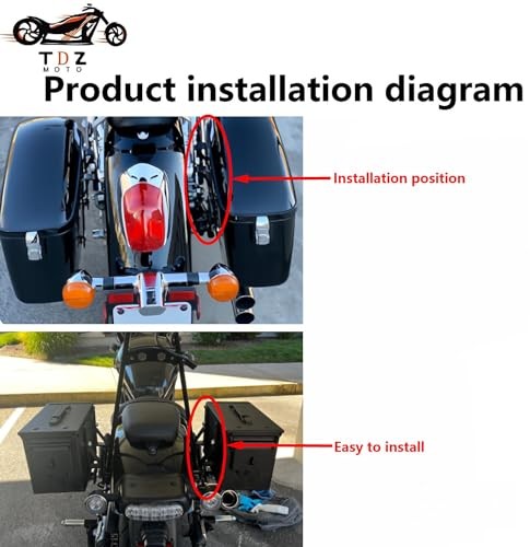 TDZ Adjustable Universal Hard Saddle Bag Mounting Bracket Kit for Motorcycle