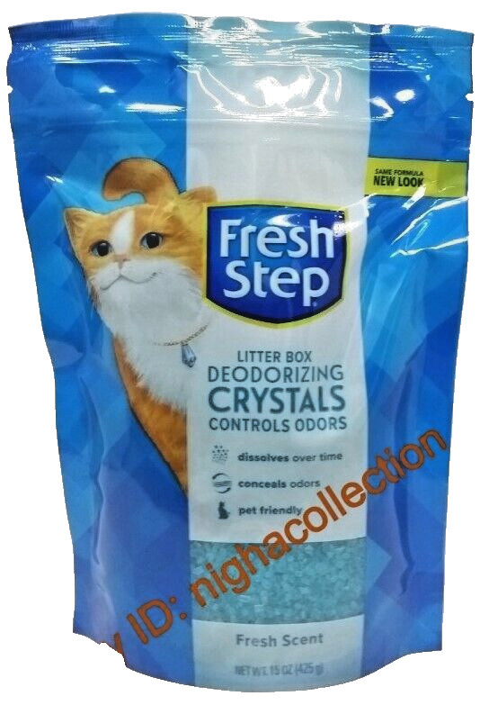 2 PACK Litter Box Deodorizing Crystals Scent Fresh Step 15ozEa (30oz Total) Cat