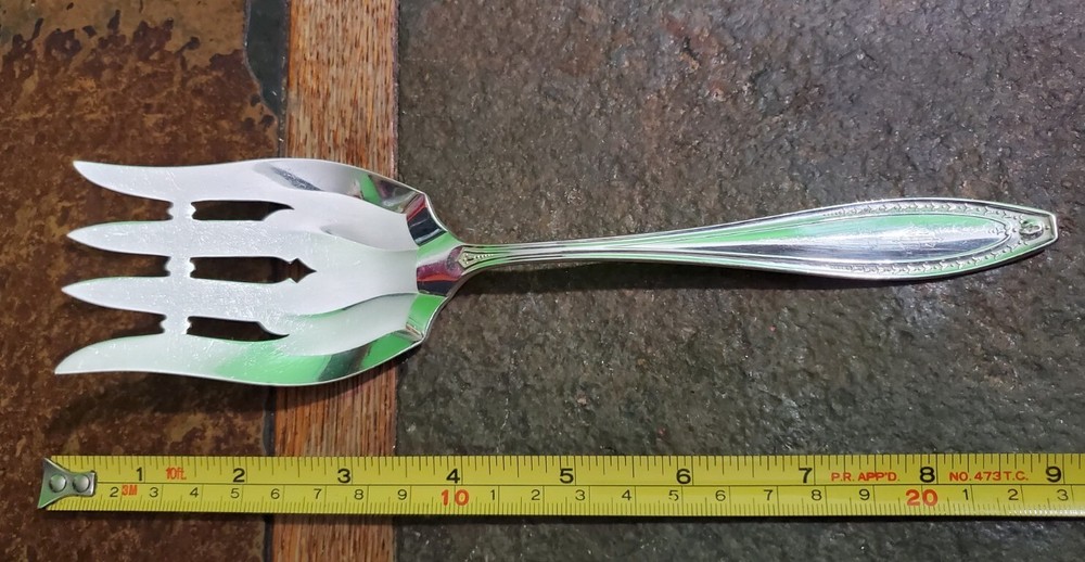 ✔️ANTIQUE c1915 WEBSTER II PATTERN SILVERPLATED CAKE 🥮 OR MEAT🥩 SERVING FORK