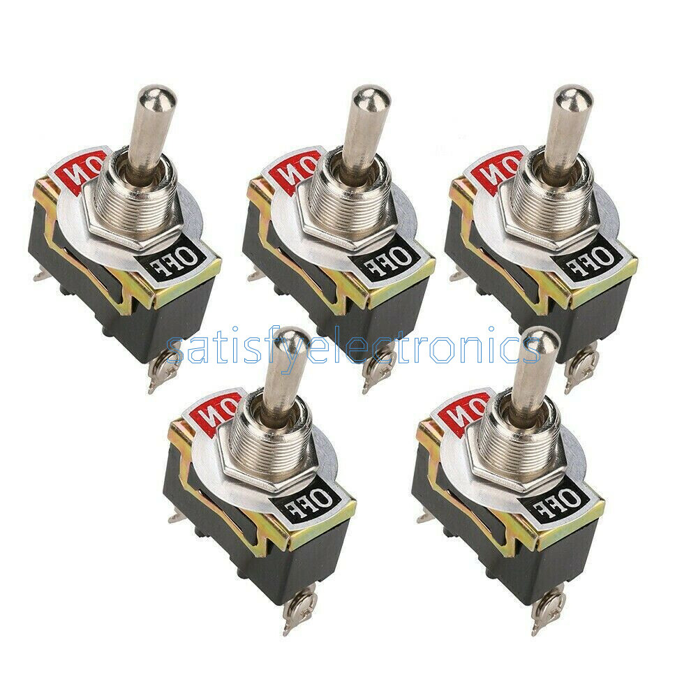 10PCS x E-TEN1021 2-Pin Toggle Flick Switch SPST ON-OFF Car Dash Light Metal