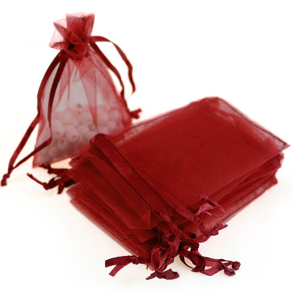 100/200pcs Gift Organza Bags Christmas Favors Pouches Jewelry Bag Wedding Party