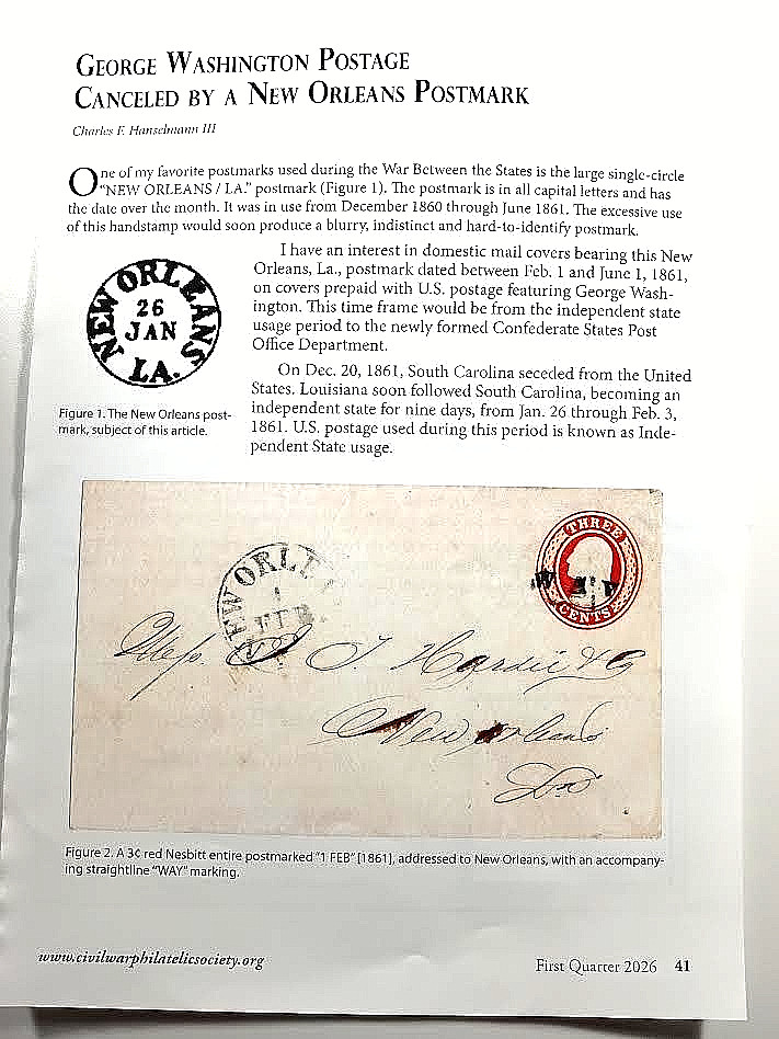 1861 NEW ORLEANS LA Cover CONFEDERATE USAGE OF US POSTAGE Gainesville ALA