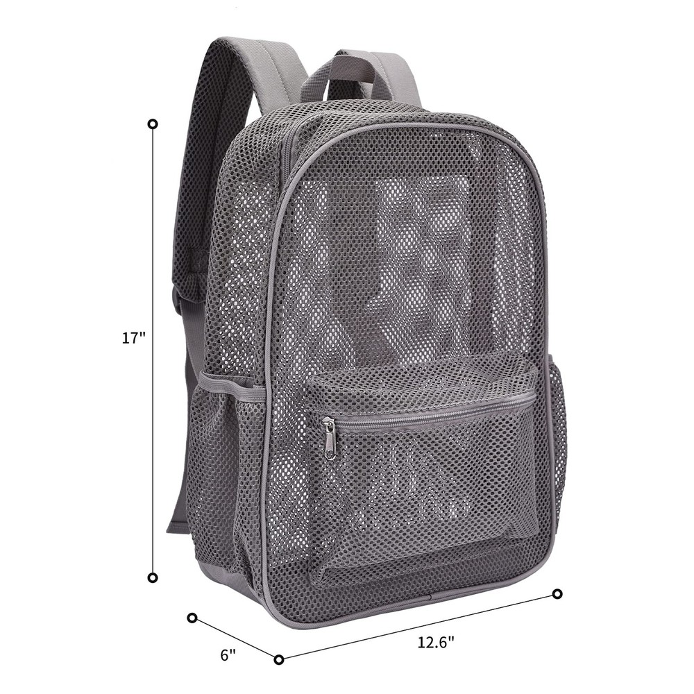 Heavy Mesh Backpack with Rain Cover，See Through Mesh Backpack for School,Beac...