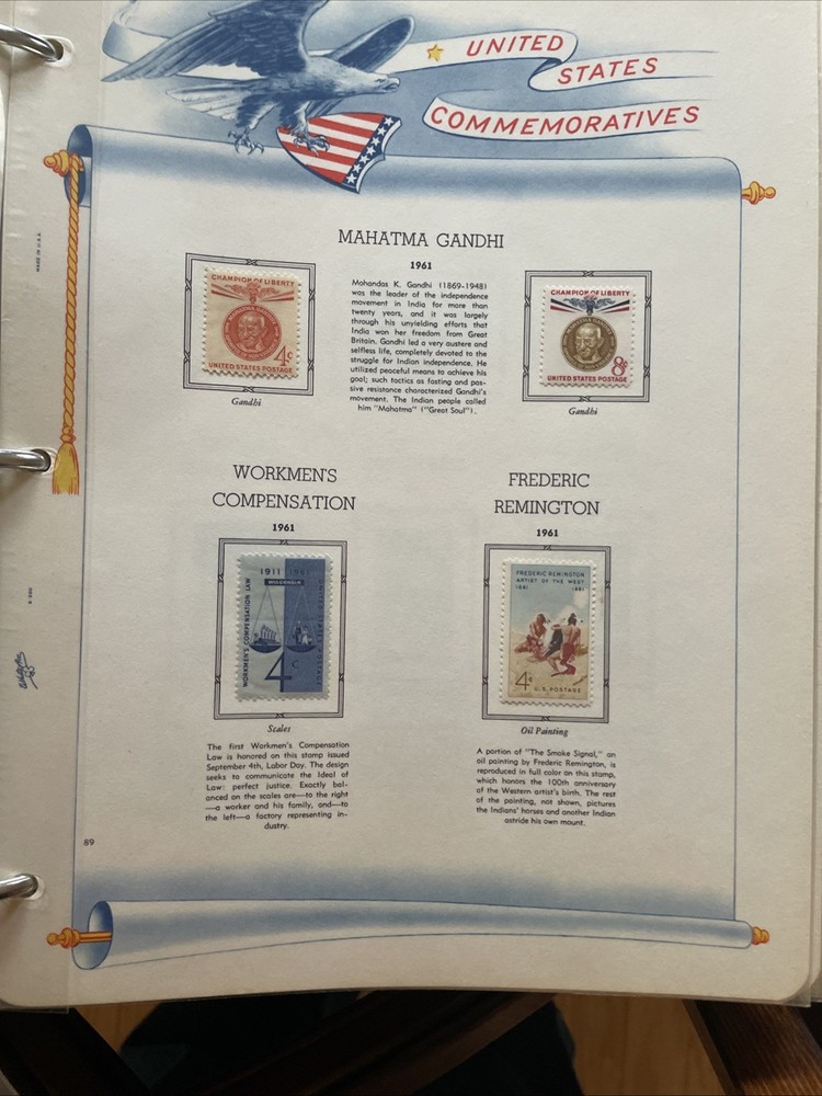 US Commemorative White Ace Album. 1959-1972. 400 Mostly Mint Stamps.