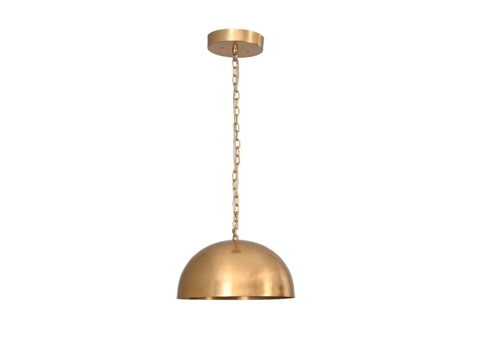 1 Light Mid Century Modern Elegant Ceiling Flushmount Pendant Raw Brass Light