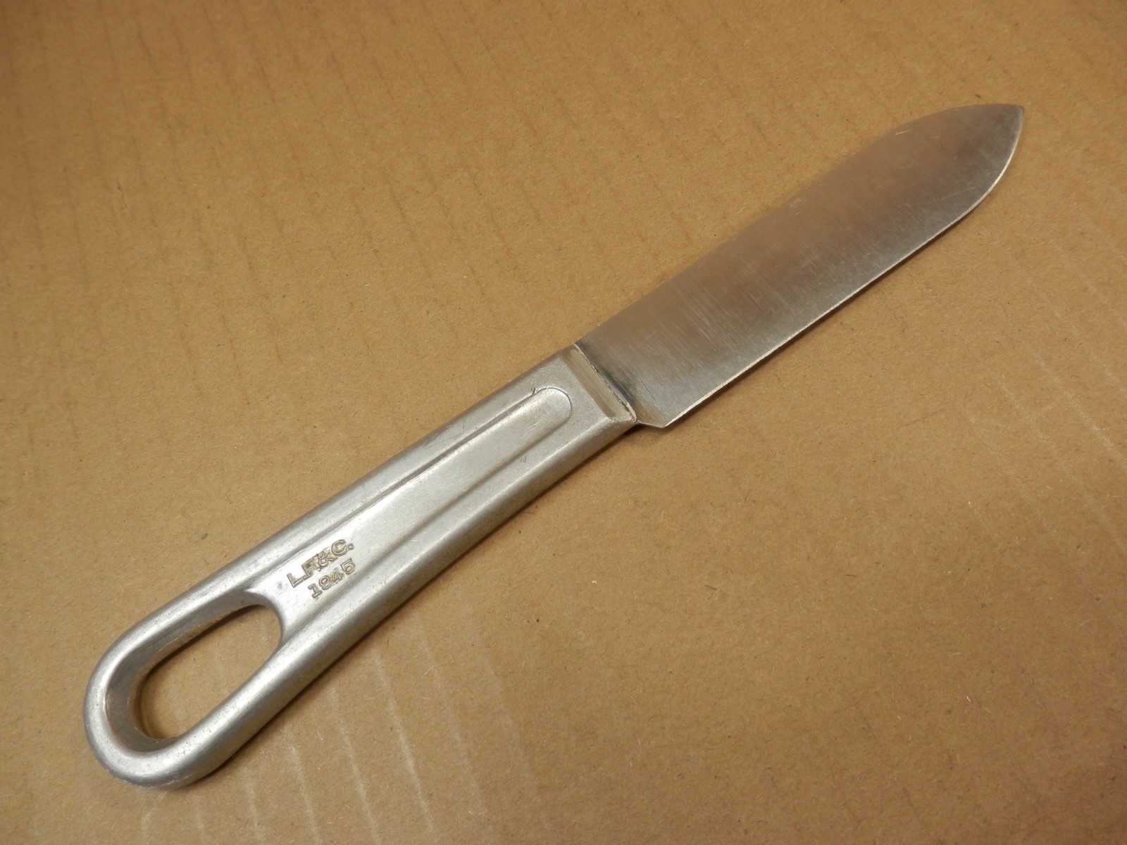 1945 U.S. Army WWII Field Kitchen Knife, Landers, Frary & Clark, Aluminum Handle