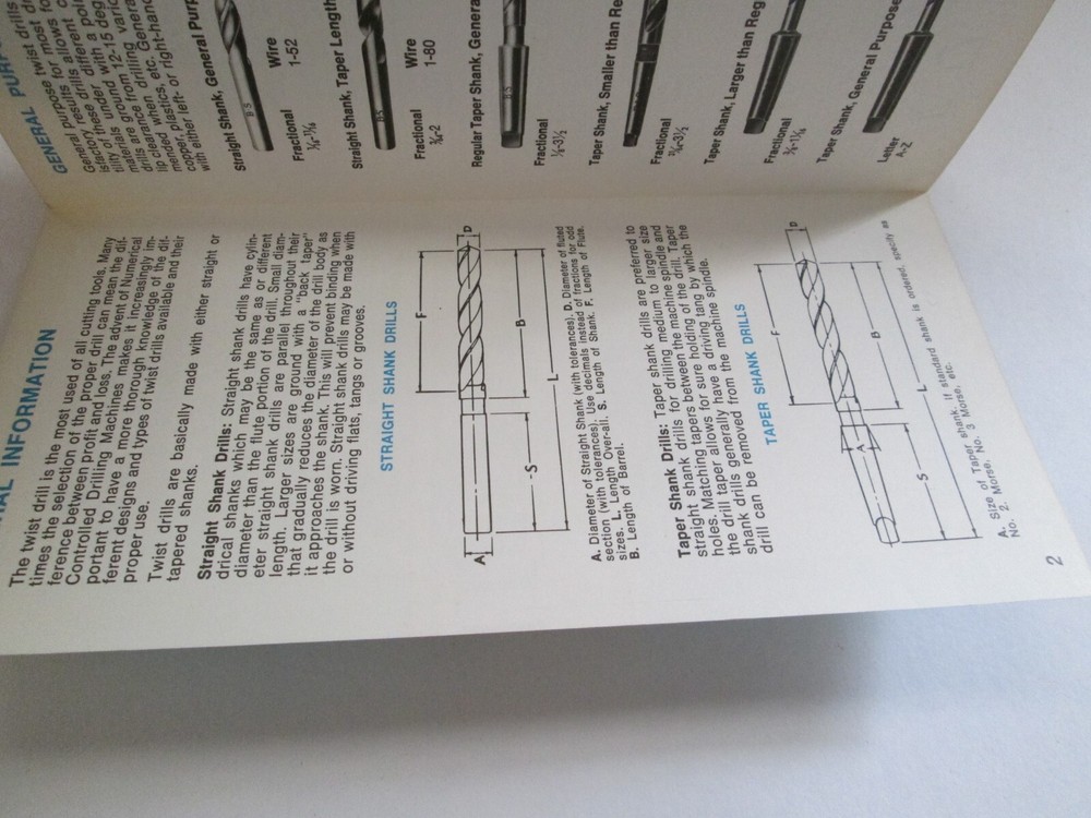 Twist Drill Selection Guide Brown And Sharp Foldout Vintage Good Reference Chart