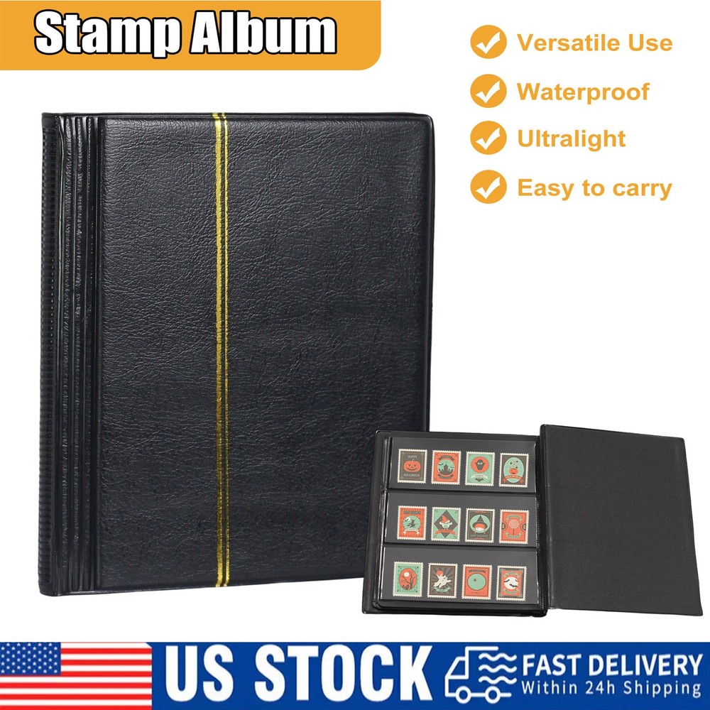 Ship from USA 20 Pages Stamp Collection Album Stamps Storage PU Book Sheets