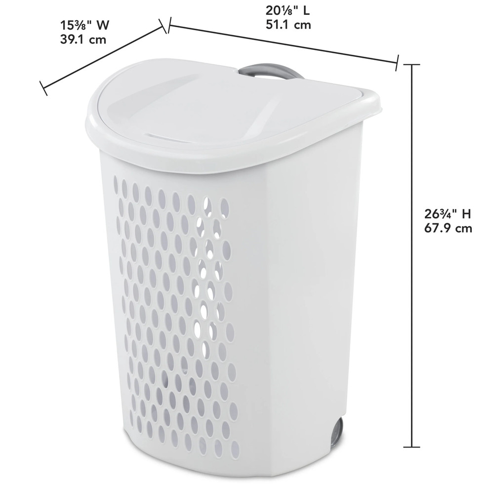 Ultra™ Wheeled Hamper, Plastic Laundry Hamper with Handle and Wheels for Easy Tr