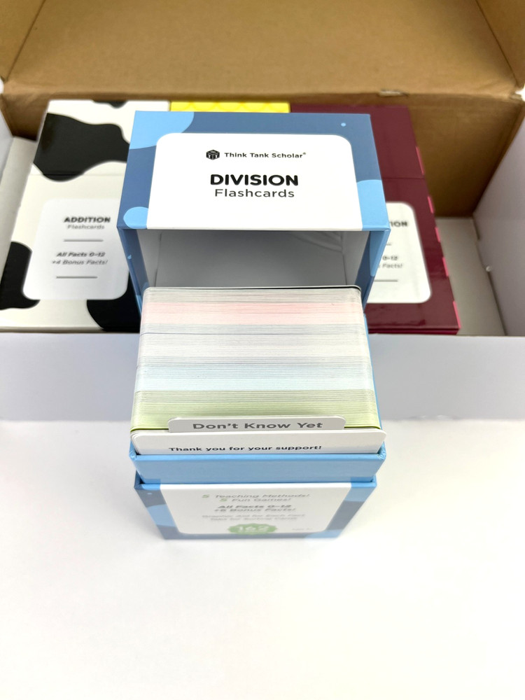 Think Tank Scholar 681 Math Flash Cards Complete Set Add Sub Mult Div EUC