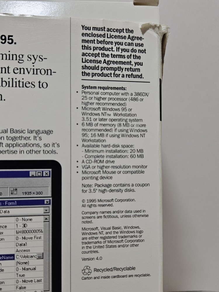 Microsoft Visual Basic Stadard Edition Version 4.0