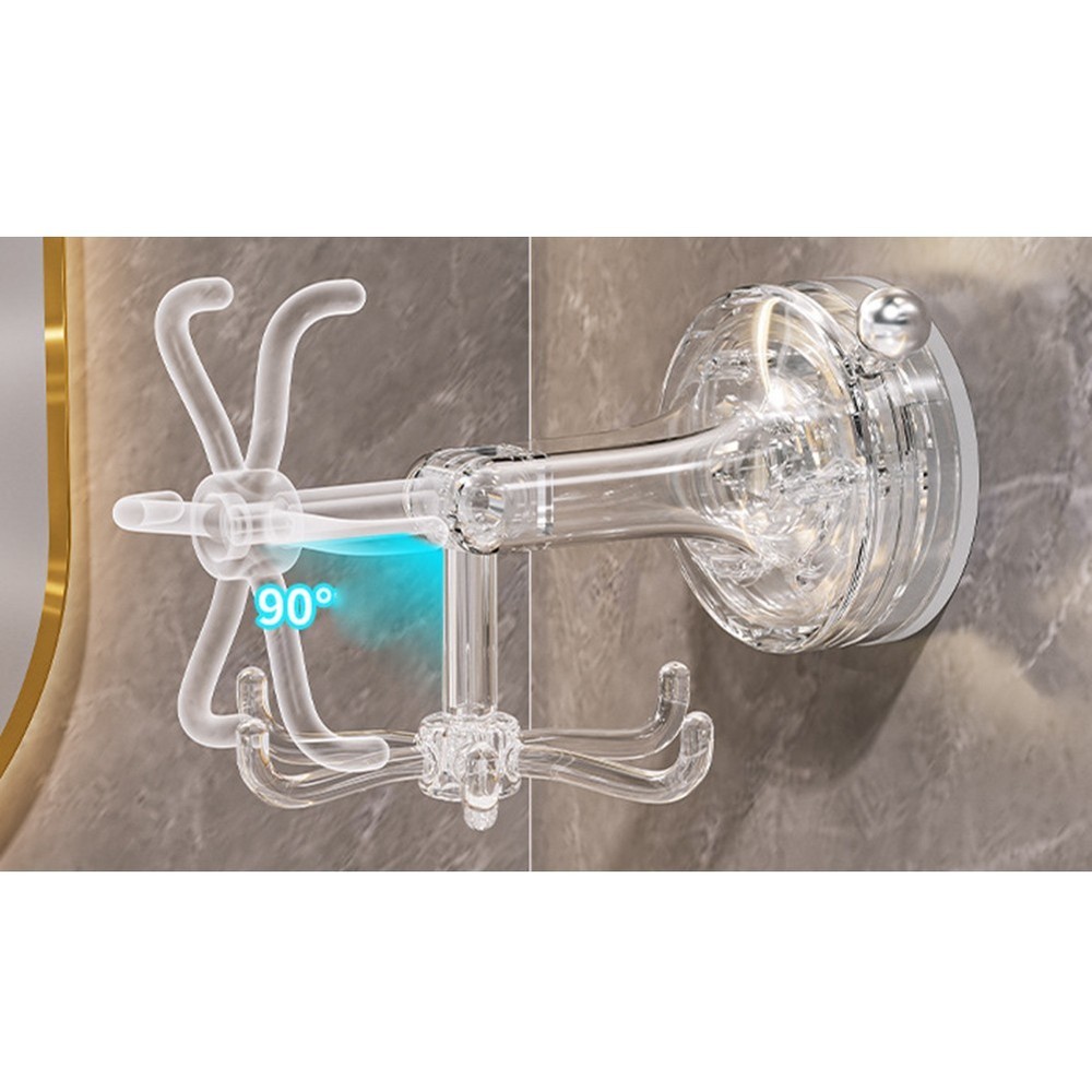 360?? Rotating Suction Cup Hooks: Wall Organizers For Home & Kitchen 2PC