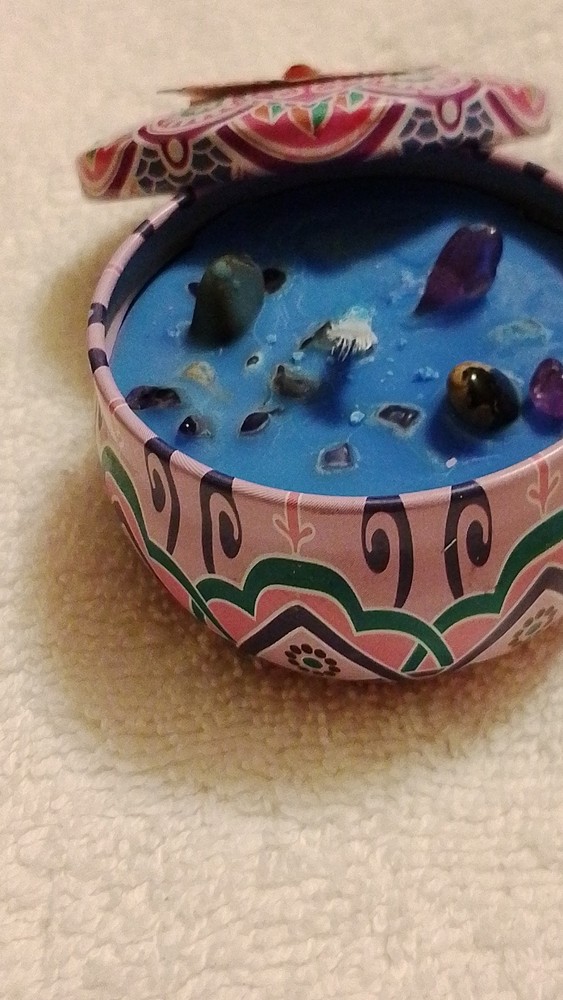 Blue Soy Crystal Candle