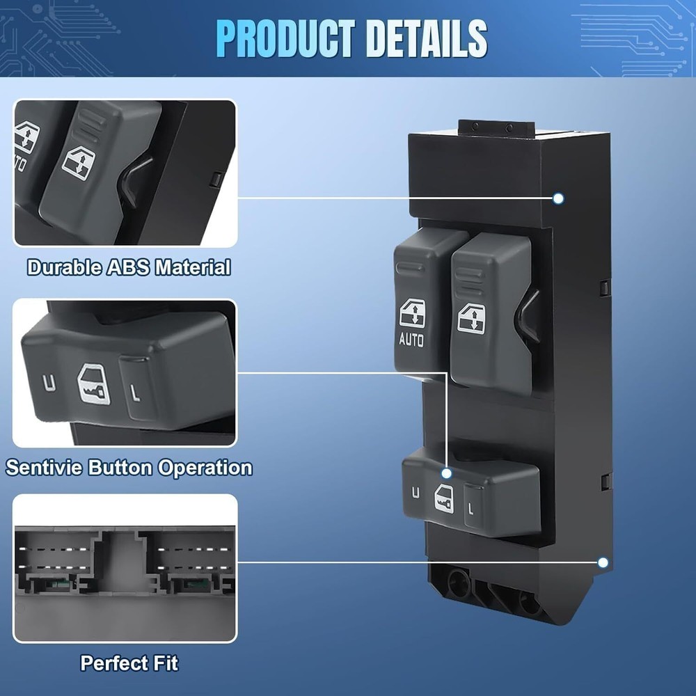 Driver Power Window Master Control Switch For 99-02 Chevy Silverado GMC Jdcubevs
