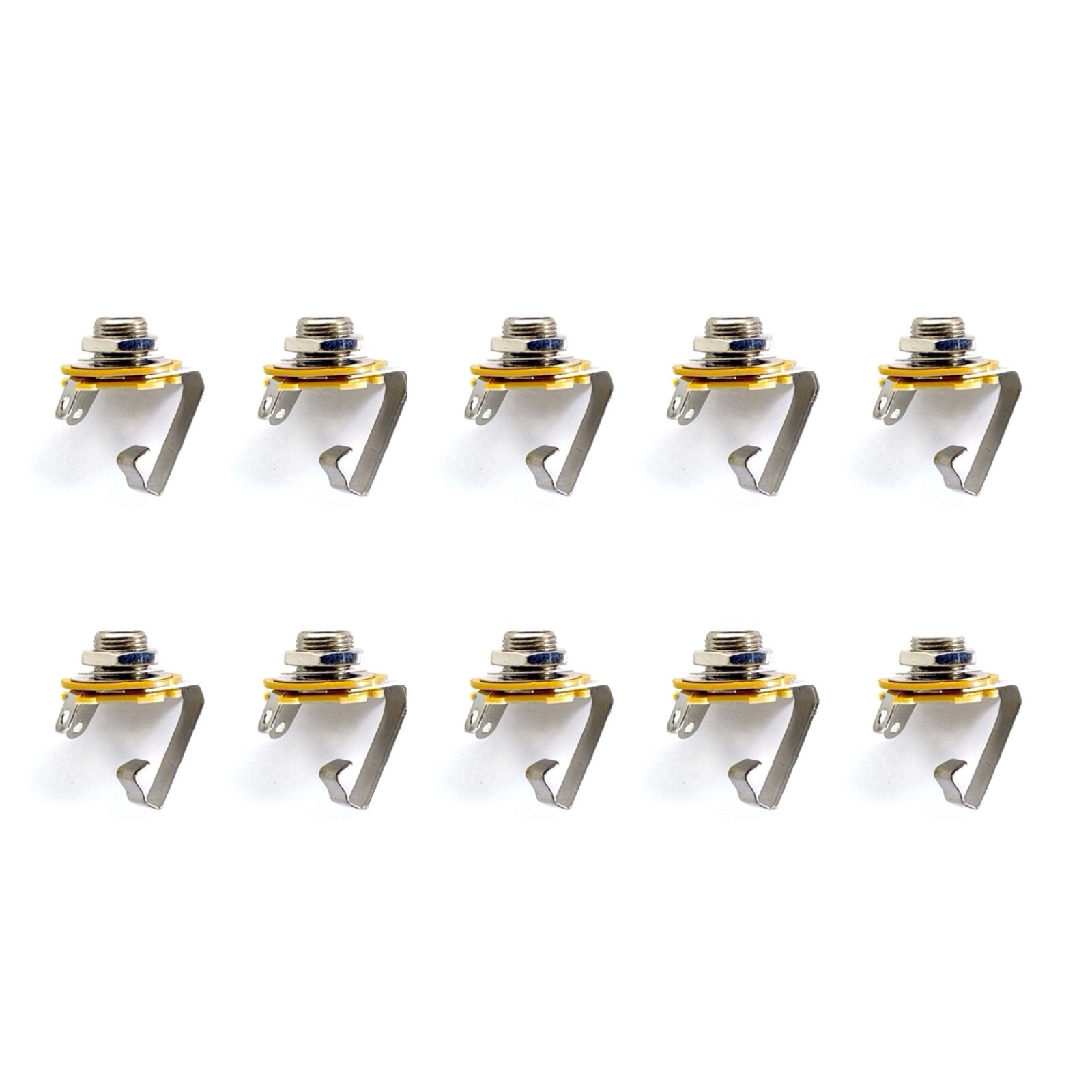 (10) Pack 1/4 Inch Instrument Guitar Audio Phone Phono Jack Mono Open Circuit