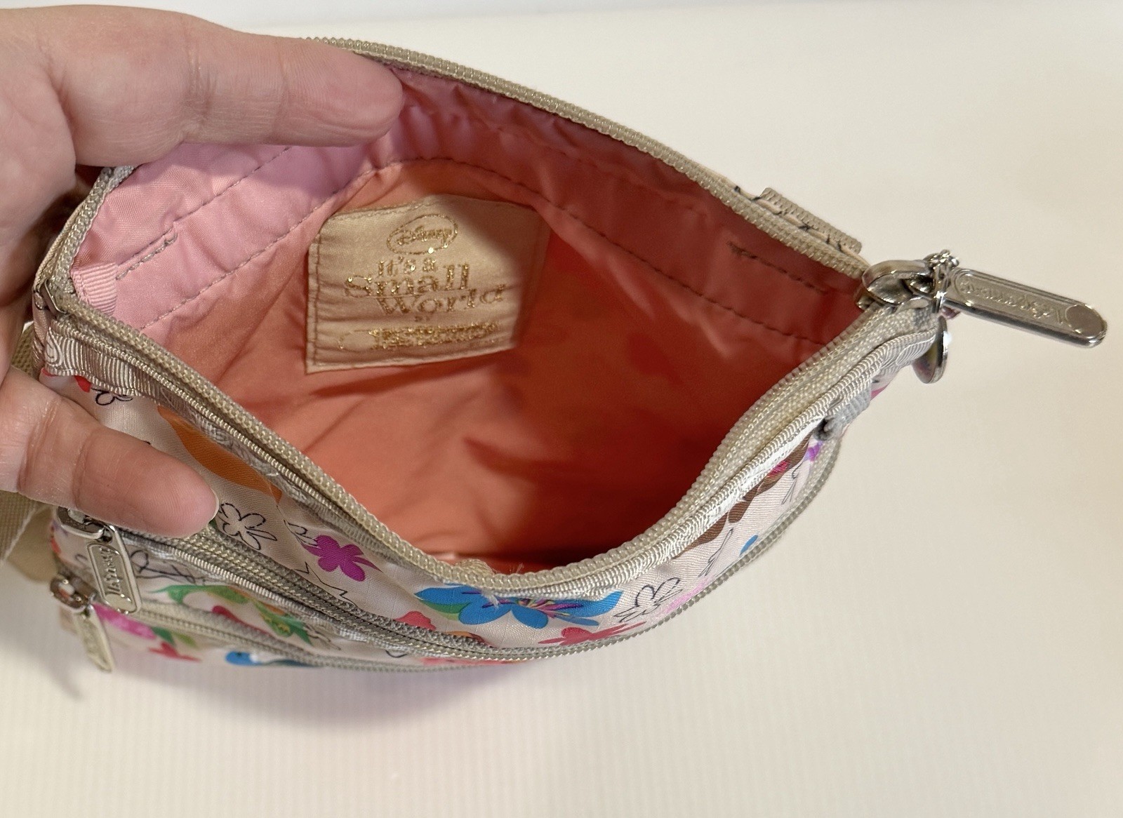 Disney LeSportsac It's A Small World Animal Print Zoo 3 ZIP Crossbody Bag