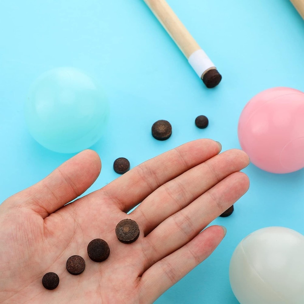 20 Pcs Billiard Pool Cue Tips Replacement Kit Pool Stick Tips with Storage Bo...