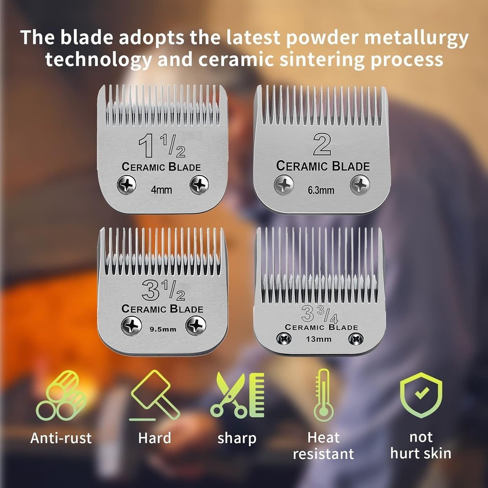 4-Pack Replacement Blades for Andis & Oster Clippers