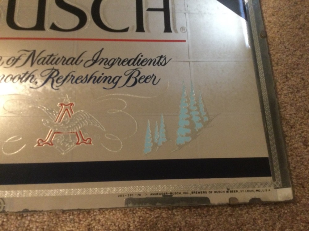 Busch Beer Frameless Mirror 21.5 x 18