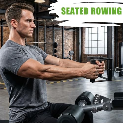 Double D Row Handle LAT Pulldown Attachments, 1.3 Inch Diameter Black Double D