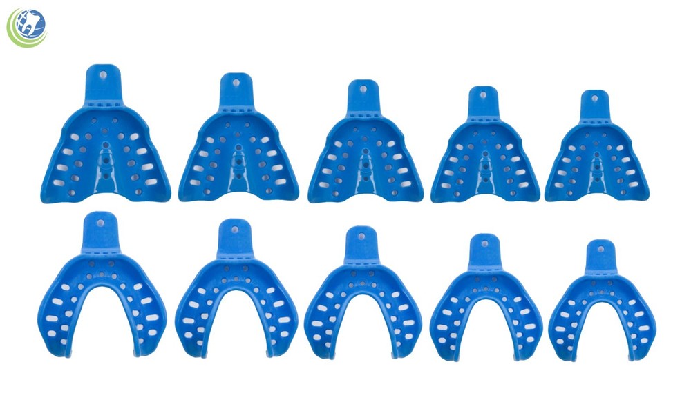 Dental Plastic Edentulous Disposable Impression Trays Assorted Autoclavable 10PC
