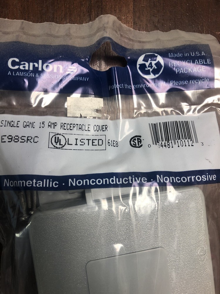 CARLON THOMAS & BETTS ABB E98SRC NEW SINGLE 15 AMP RECEPTACLE COVER
