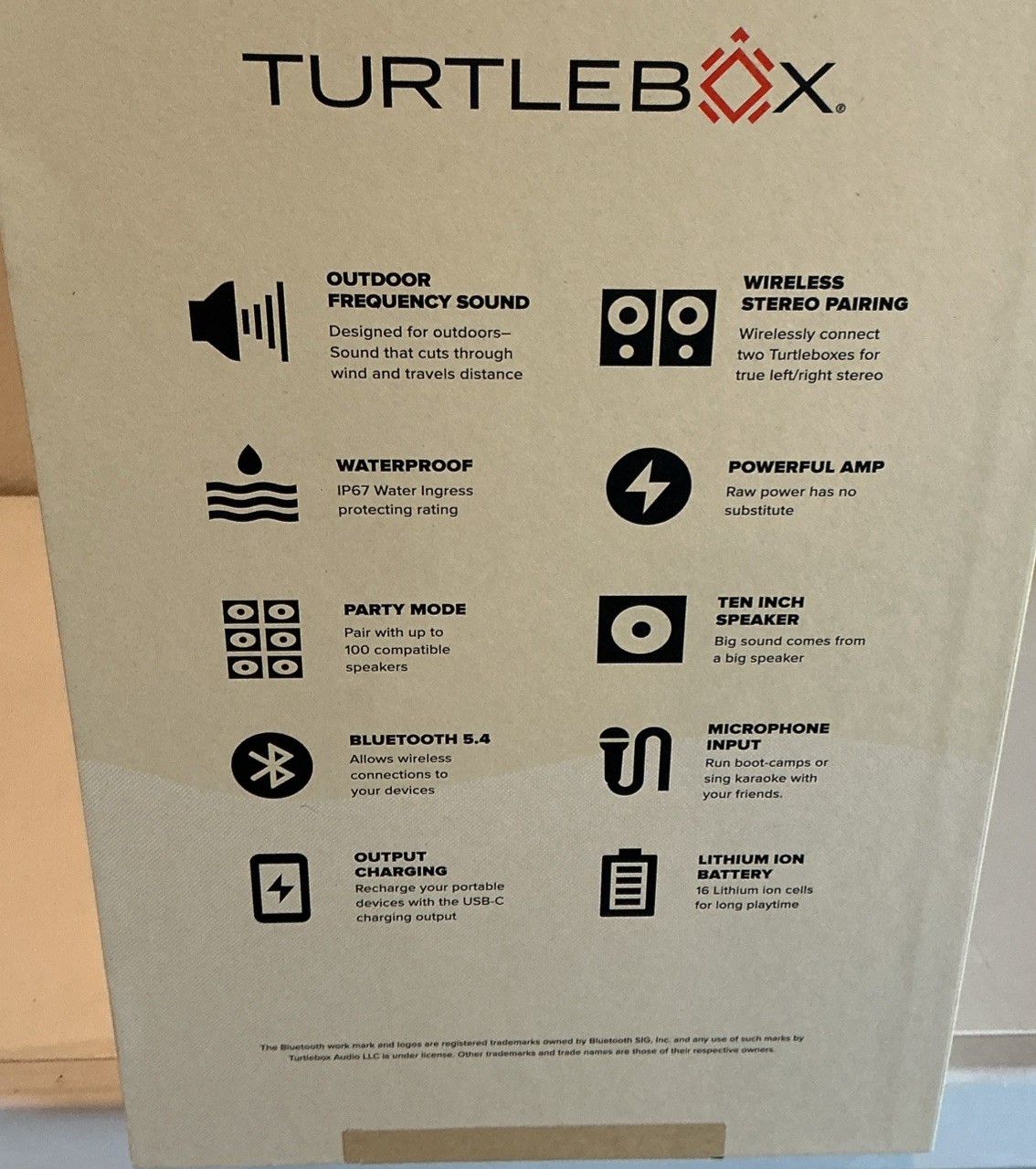 NEW - Turtlebox Grande Outdoor Speaker – Waterproof, Rugged, 126dB - Gray