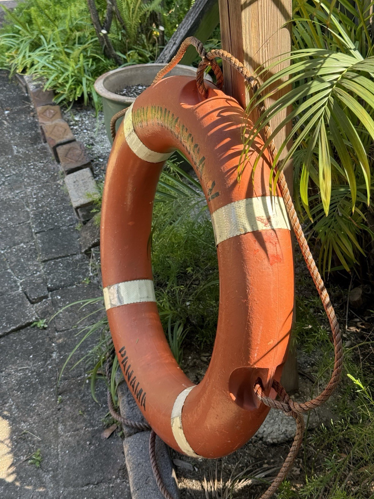 Vintage Boat Life Preserver Ring Buoy Nautical MV PRINCESSA V PANAMA 30"