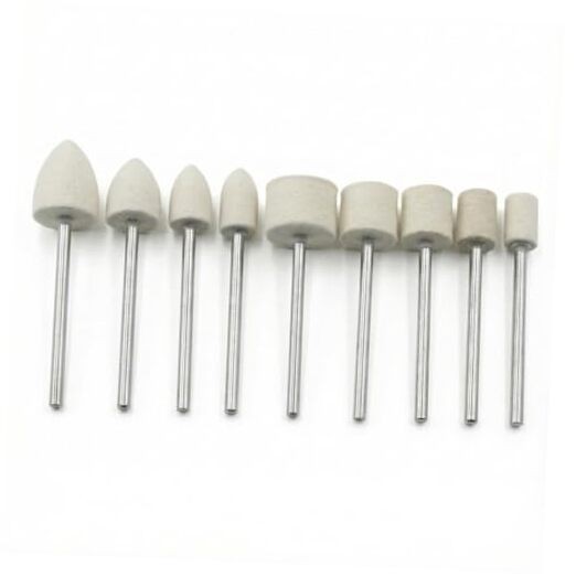 90mm Extended Shank Felt Polishing Bits, Extra Long 1/4'' Shank Compressed