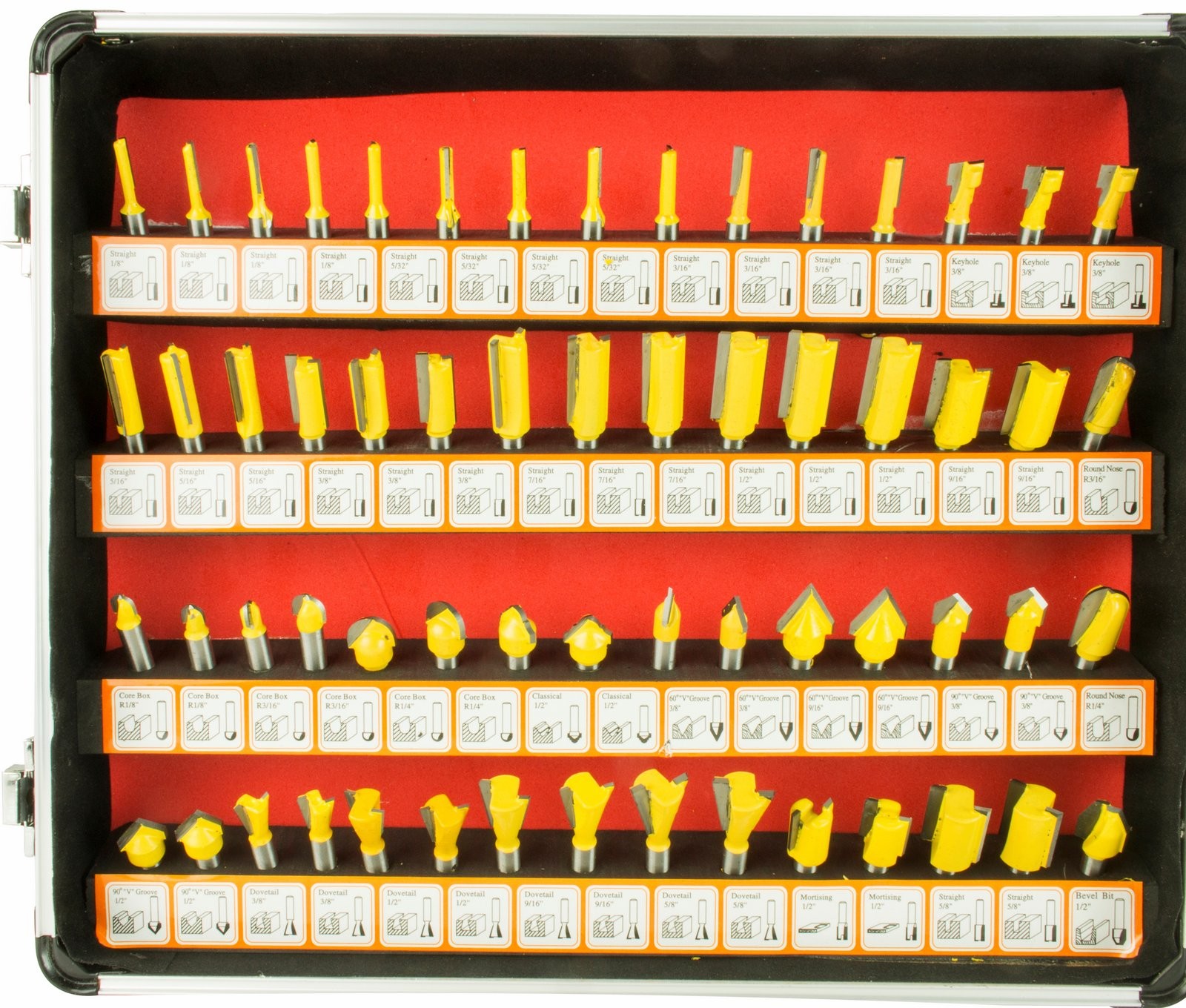 Steel Dragon Tools 100pc 1/4" Shank Router Bit Set Tungsten Carbide Kit