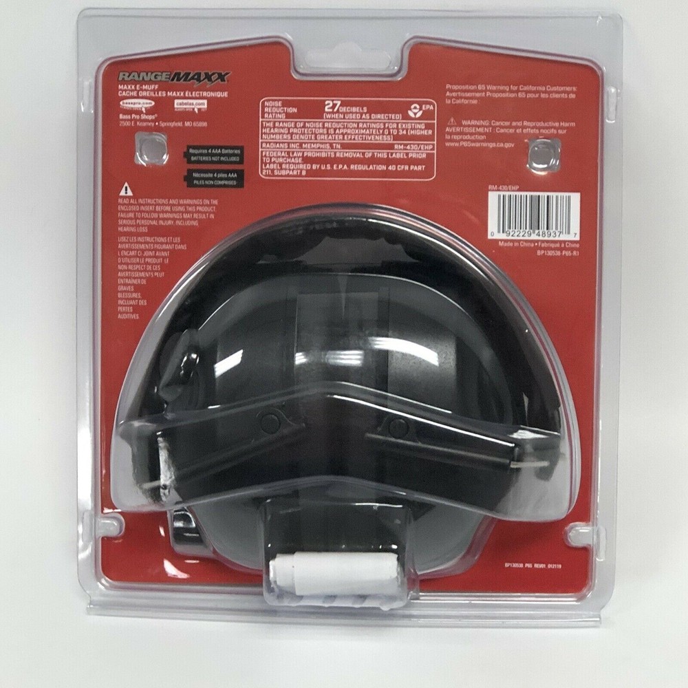RANGE MAXX Electronic Maxx E-Muff RM-430/EHP New Sealed 27 Decibel NRR