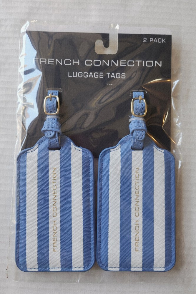French Connection 2 Pack Luggage Tags - Includes ID Insert - Adjustable strap