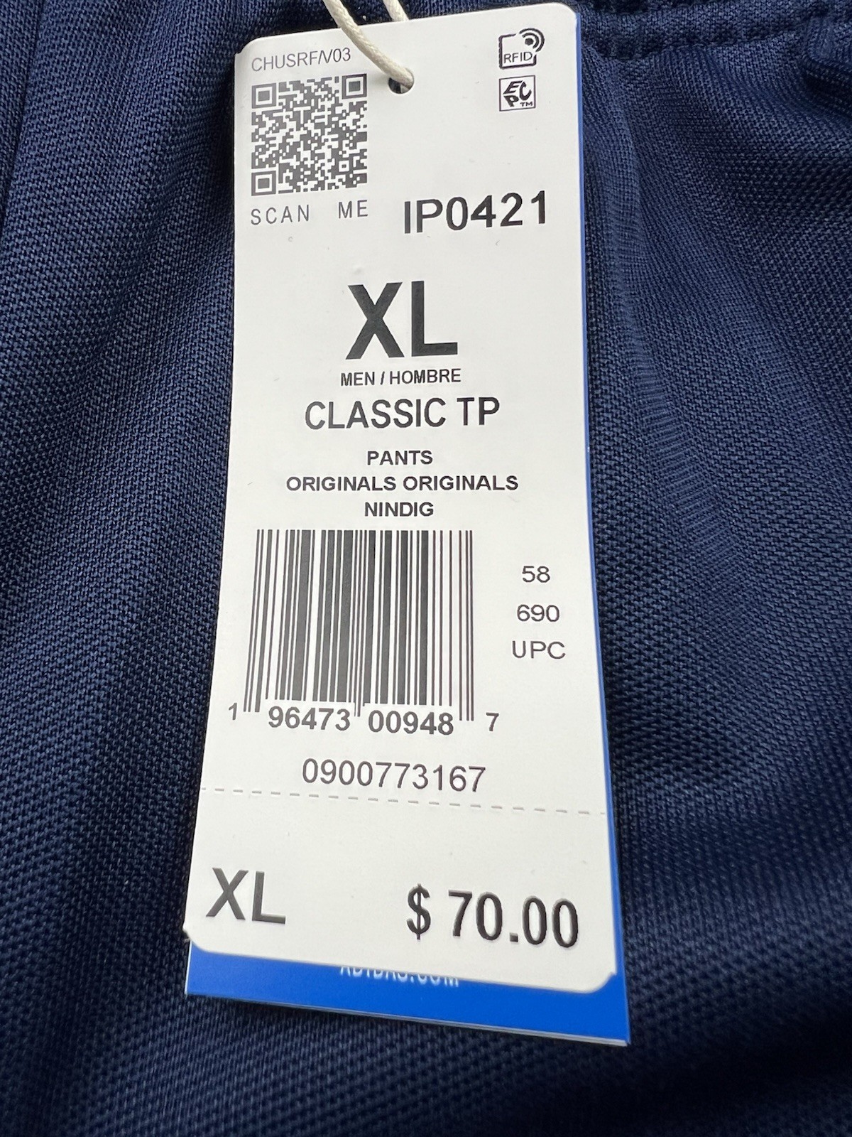 adidas Originals Adicolor Beckenbauer Blue Men’s Track Pants IP0421 Size XL NWT