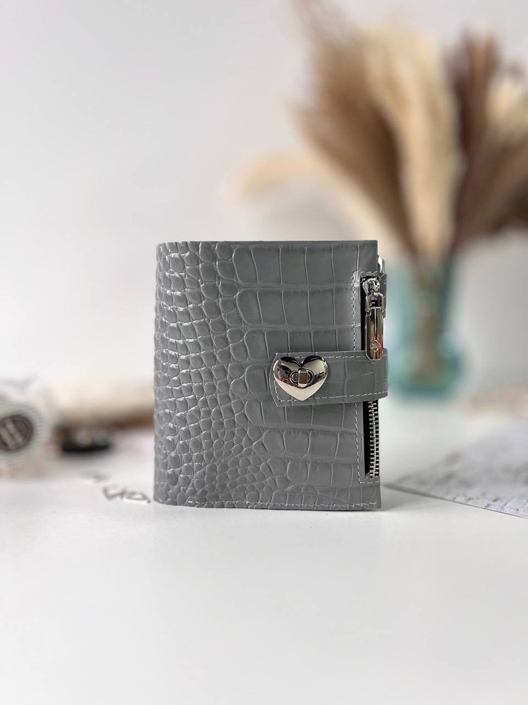 Grey leather notebook cover A7 6 rings mini wallet, dated 2026 planner.