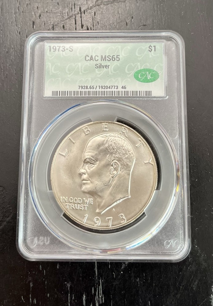 CAC MS65 1973-S Silver Eisenhower Dollar