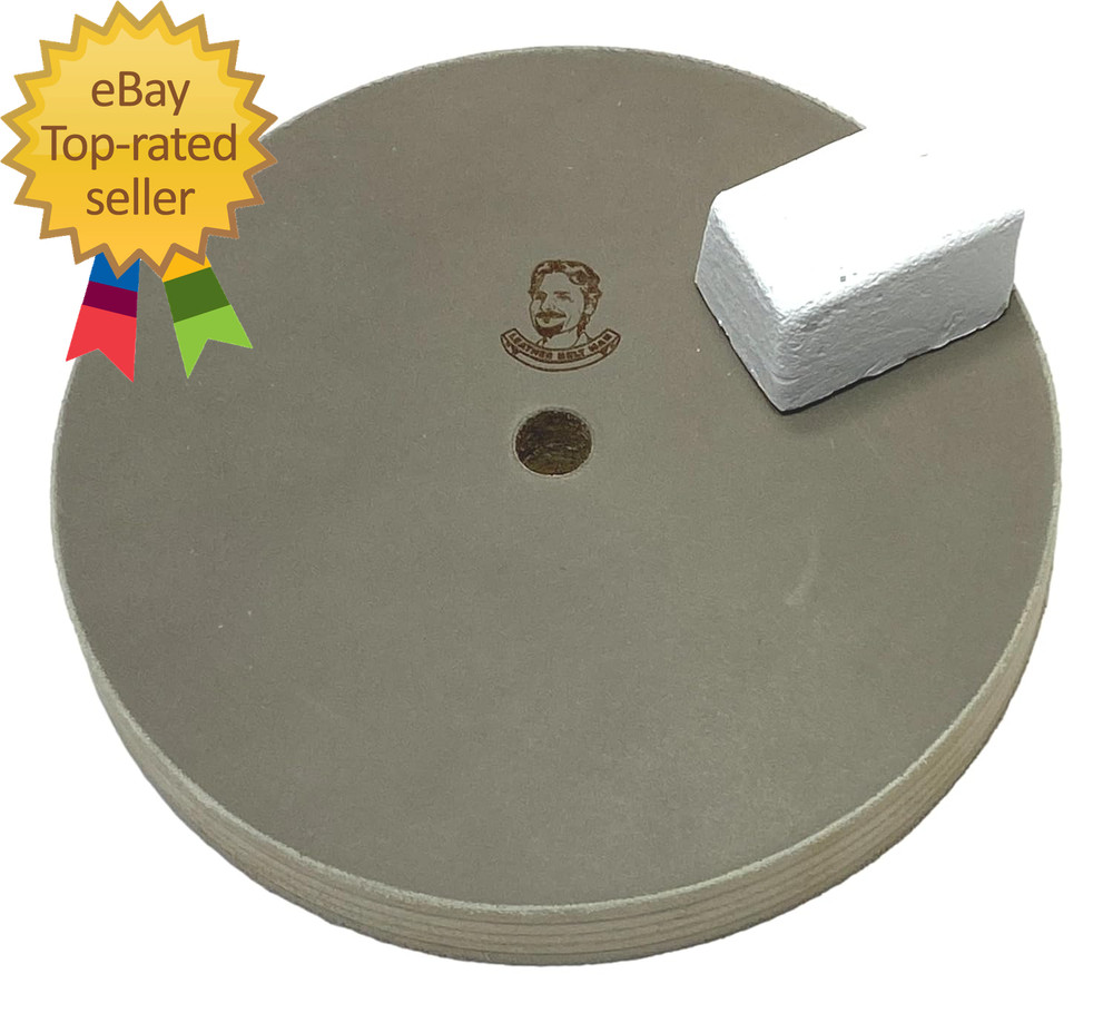 6" (3/4" Width) Leather Honing/Stropping Wheel Fits 1/2" Arbor Buffing
