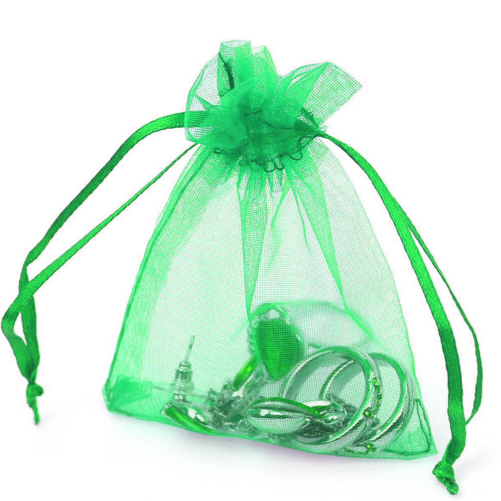 100/200pcs Gift Organza Bags Christmas Favors Pouches Jewelry Bag Wedding Party