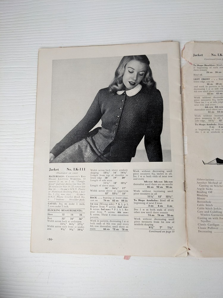 1948 Knitting Pattern Book LEARN TO KNIT #234