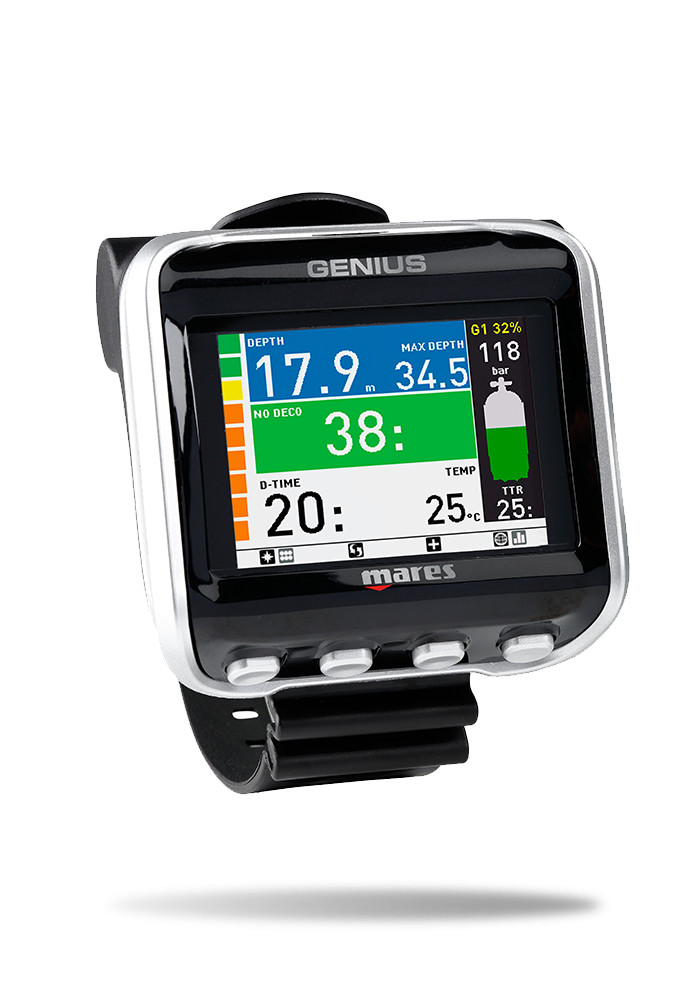 Mares GENIUS Dive Computer - Wrist with Air Integration - Black