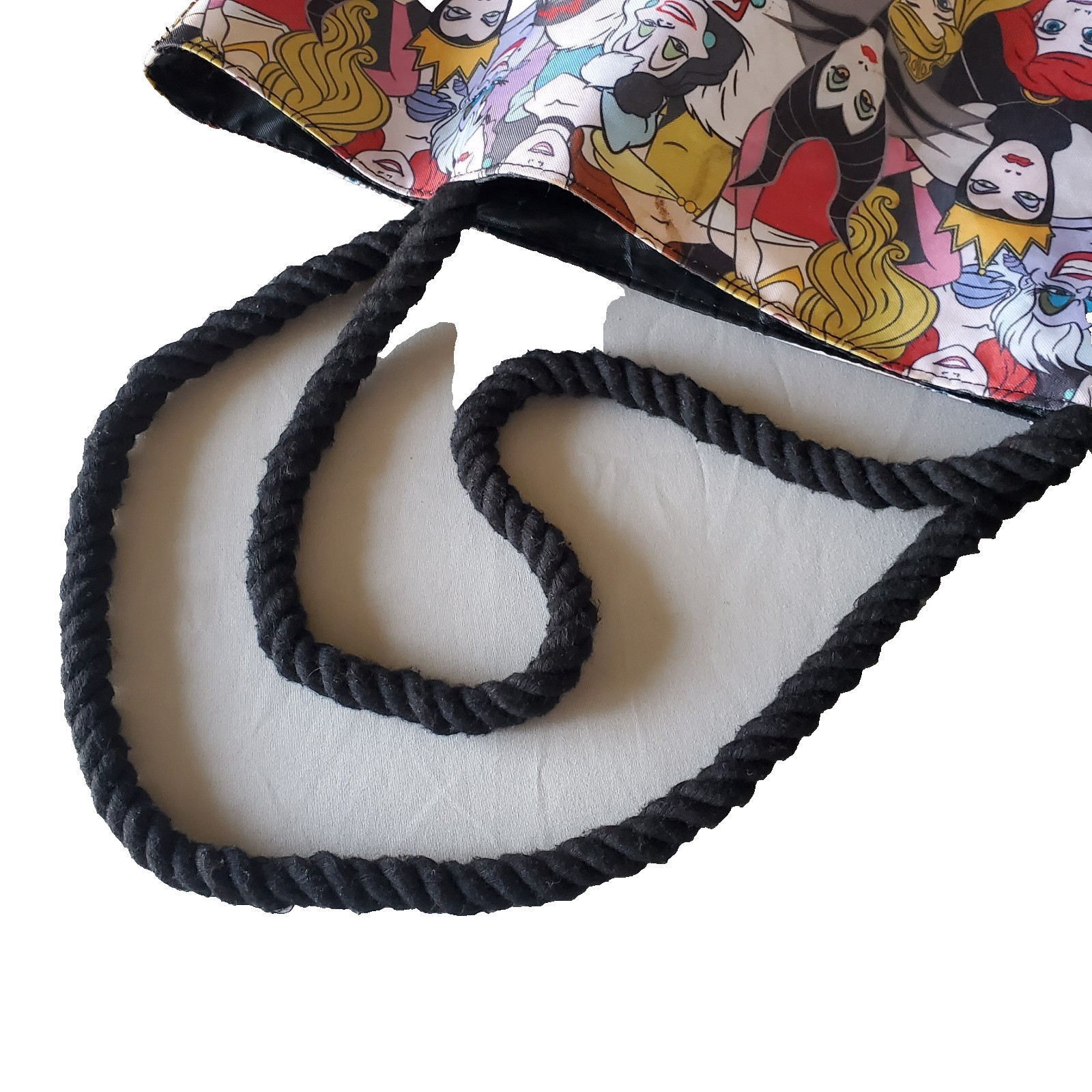 Disney Princess Vs Villains Allover Print Lge Tote Bag Rope Handles Good vs Evil