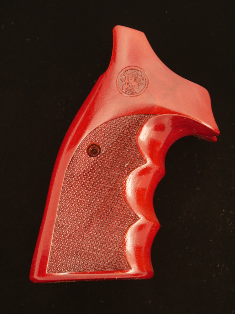 CUSTOM MADE S&W SMITH & WESSON K/L SQUARE BUTT FRAME GRIP *CHECKERED-MAROON*