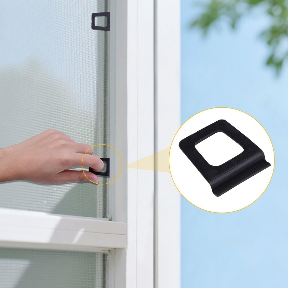 Window Screen Lift Tabs - Hollow, Universal, Black Plastic Pull Tabs 30 Pack