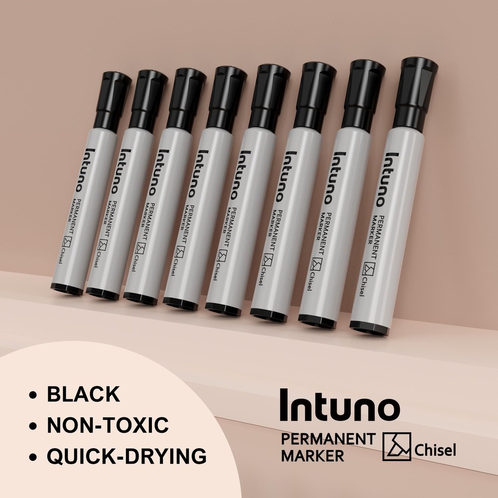 Permanent Markers, 96 Count Black, Chisel tip, OilBased Permanent Markers, Wa...