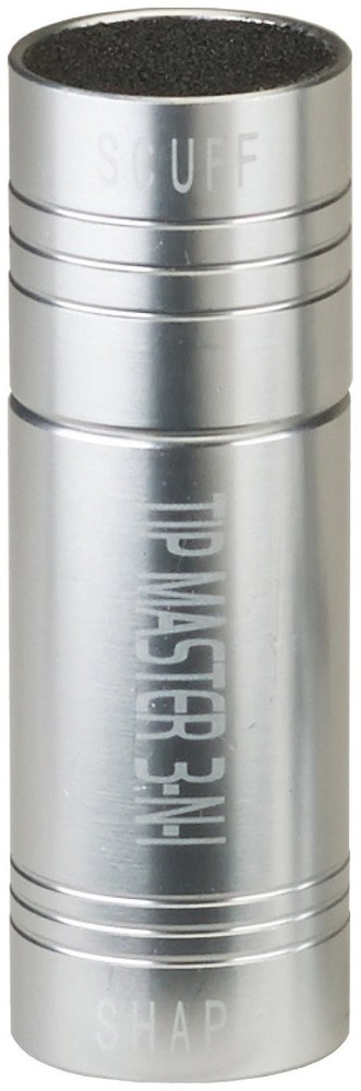 Cue/Case TIP MASTER 3-in-1 Tool - Pool Billiards Shaper/Scuffer/Tapper - Silver