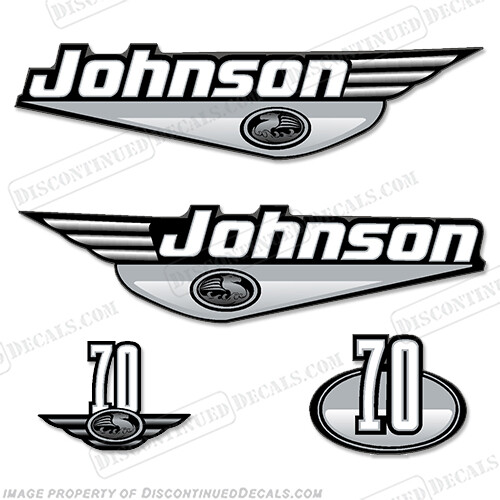 Fits Johnson 70 hp Decal Kit - Silver