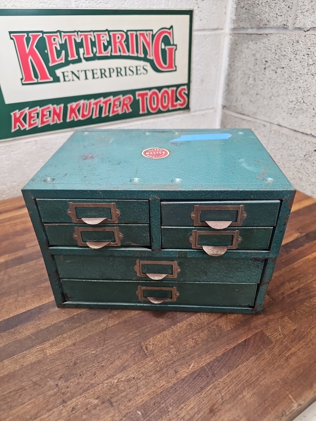 I6- Vintage WARDS MASTER QUALITY Metal 6 Drawer Small Parts Cabinet